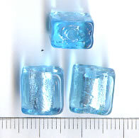 Glasperlen Quadrat Türkis