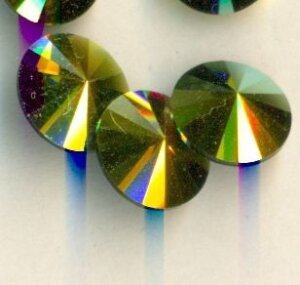 10mm Rivoli Jet AB Gold Metallic Sonderfarbe