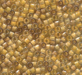 11/0 Delica Lumious Inside Yellow-Brown Mix 2061