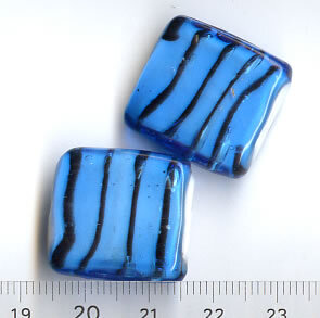Glasperlen Rechteck Blau