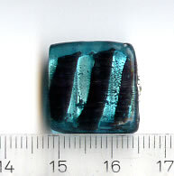 Glasperlen Quadrat Blaugrün