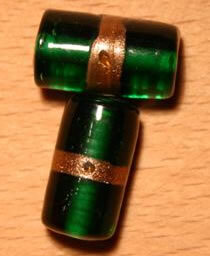 Glasperlen Tube Grün-Gold