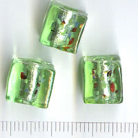 Glasperlen Würfel Hellgrün-Bunt