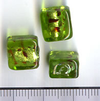 Glasperlen Quadrat Grün