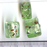 Glasperlen Quadrat Hellgrün
