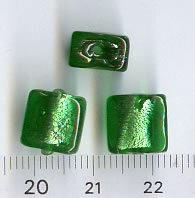 Glasperlen Quadrat Dunkelgrün