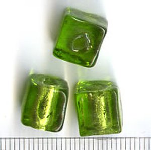 Glasperlen Würfel Grün