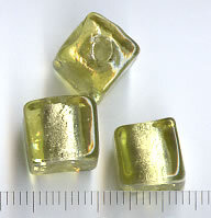 Glasperlen Würfel Olive