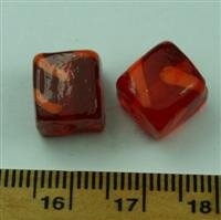 Glasperlen Würfel Rot