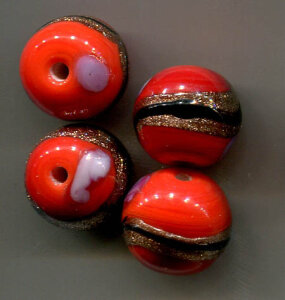14 mm Glasperlen Rot