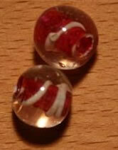 Glasperlen Rund Rot Transparent