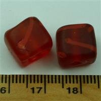 Glasperlen Würfel Rot Matt
