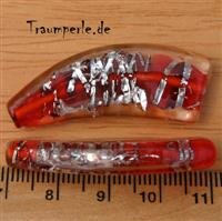 Glasperle Klar- Rot