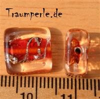 Glasperle Klar- Rot