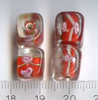 Glasperlen Rot