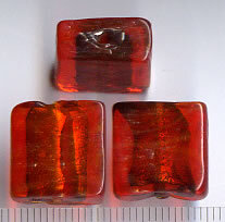 Glasperlen Quadrat Rot