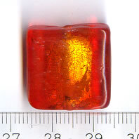 Glasperlen Quadrat Rot