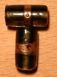 Glasperlen Tube Dunkelbraun-Gold