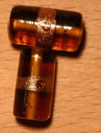 Glasperlen Tube Hellbraun-Gold