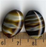 Glasperlen Oval Braun