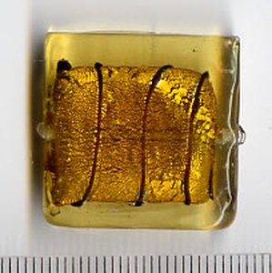 Glasperlen Quadrat Gold-Topaz