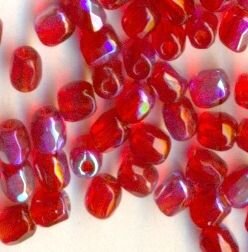 3mm Facettiert Rot AB