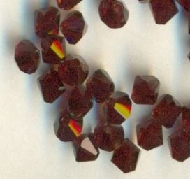 4mm Czech Crystal Doppelkegel Garnetrot
