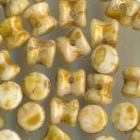 PRECIOSA Pellet Beads Chalk Weiß Travertin bedampft
