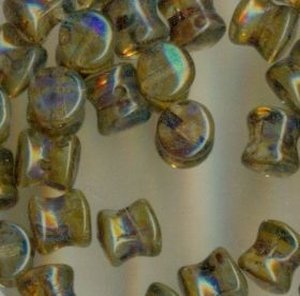 PRECIOSA Pellet Beads Topaz Travertin bedampft