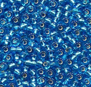 2,2mm Rocailles Blau mit Silbereinzug 67010
