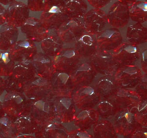 4mm Facettiert Rot Transparent 90090
