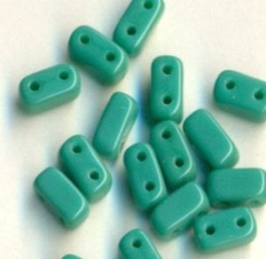 Two-Hole Bricks 3x6mm Perian Turquoise