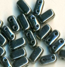 Two-Hole Bricks 3x6mm JET HEMATITE 23980/14400
