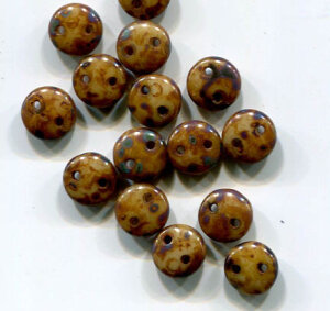 Two-Hole Lentils 6mm Beige Picasso