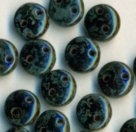 Two-Hole Lentils 6mm Jet Picasso