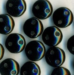 Two-Hole Lentils 6mm Opak Schwarz