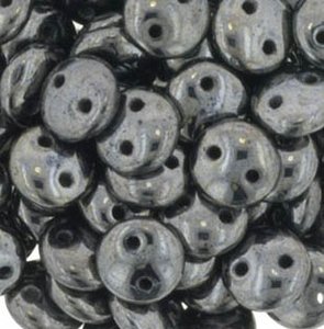 Two-Hole Lentils 6mm Hematite