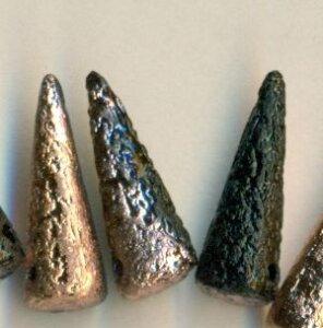 7 x 17 mm Spike-Beads Halb Orange bedampft