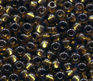 4mm Rocailles Olive mit Silbereinzug