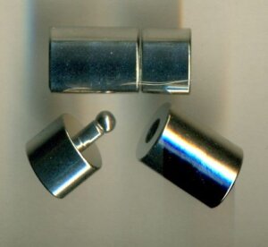 9mm Klebe-Steckverschluß Platinfarben