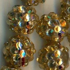 12 mm Shamballa Perlen Beige Gold