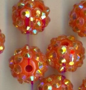 12 mm Shamballa Perlen Orange AB