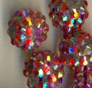 12 mm Shamballa Perlen Rosarot AB