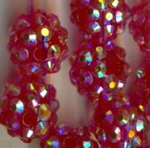 12 mm Shamballa Perlen Pink AB