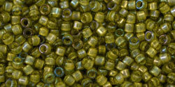 11/0 Treasure Inside-Color Luster Black Diamond/Opaque Yellow TR246