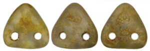 2 Loch Perlen CzechMates Triangle Aquamarine-Copper Piccaso