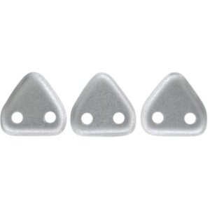 2 Loch Perlen CzechMates Triangle Satin Pearl Silver