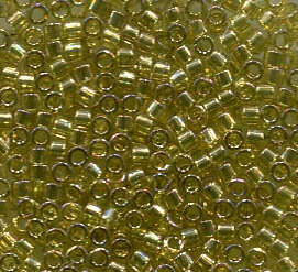 11/0 Delica Transparent Chartreuse Gold Lüsternd  124