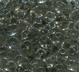 PRECIOSA Twin Beads Grau Transparent mit Graueinzug 01241