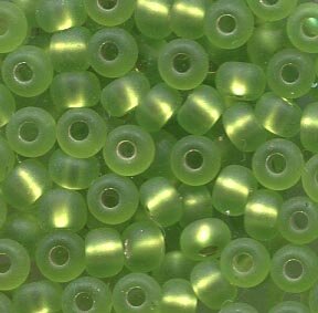 4mm Rocailles Grün Matt mit Silbereinzug 57220